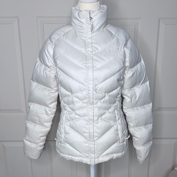 The North Face Aconcagua White down short Puffer Jacket small /xs - Picture 11 of 13